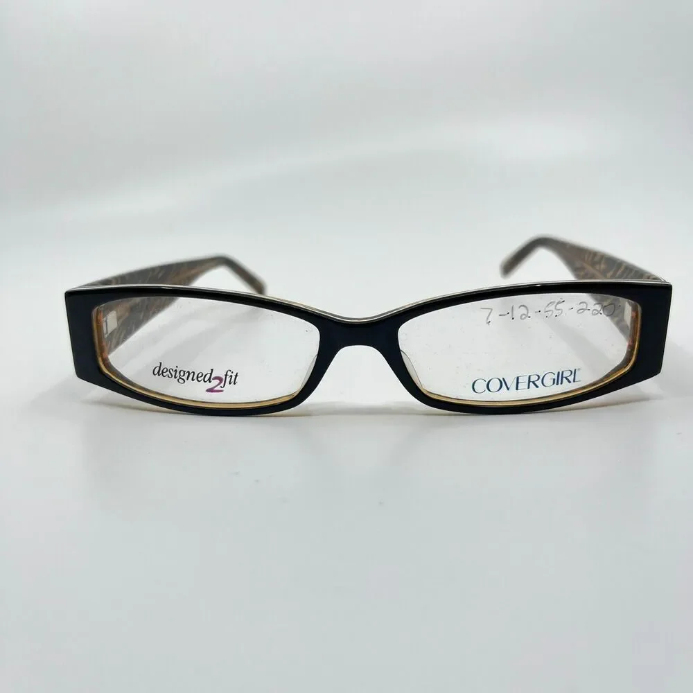 CoverGirl Women's Eyeglasses Frame Black Orange CG0416 53-15-140‎ H6722
